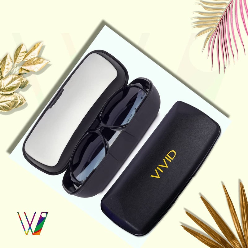 VIVID Vision Unisex Adult Lightweight Eyewear Sunglasses Case Cover | Protect Eye Glasses | Plastic | | Closure - Button - Image 4