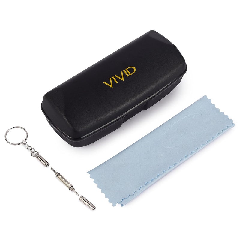 VIVID Vision Unisex Adult Lightweight Eyewear Sunglasses Case Cover | Protect Eye Glasses | Plastic | | Closure - Button - Image 1