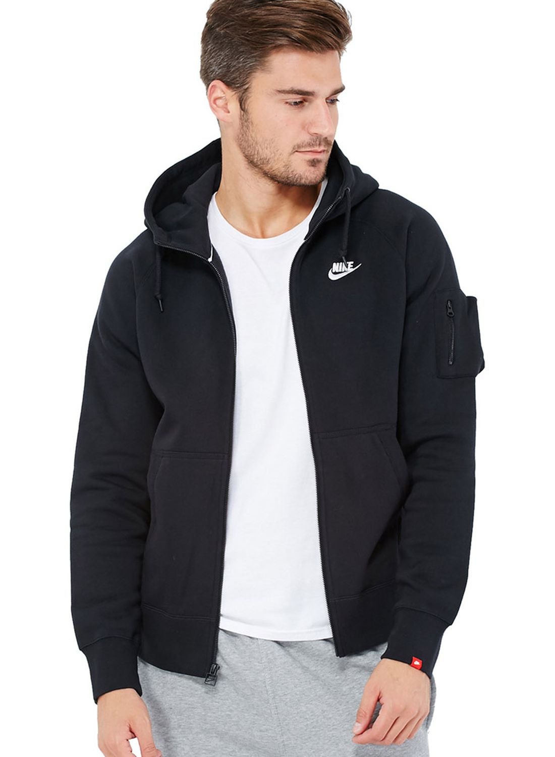 nike men's aw77 fleece full zip hoodie