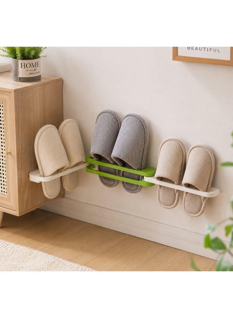 3- in-1 Wall-Mounted Shoes and Slippers Organizer – Foldable Hanging Shoe Rack (No Drilling, Strong Adhesive) – Space Saver for Bathroom, Entryway, and Bedroom – 1 Piece_ Wall-Mounted Shoe Organizer _ Adhesive Shoe Rack _ Small Wall Shoe Cabinet _ Home Storage Organizers - Image 3
