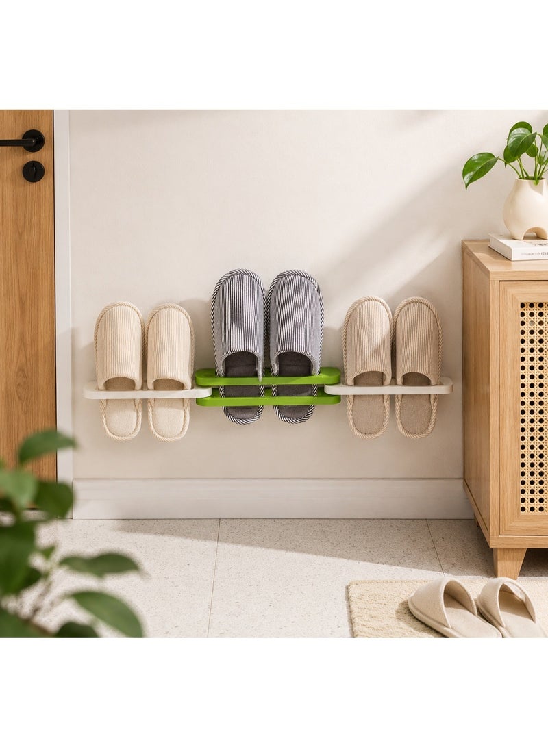 3- in-1 Wall-Mounted Shoes and Slippers Organizer – Foldable Hanging Shoe Rack (No Drilling, Strong Adhesive) – Space Saver for Bathroom, Entryway, and Bedroom – 1 Piece_ Wall-Mounted Shoe Organizer _ Adhesive Shoe Rack _ Small Wall Shoe Cabinet _ Home Storage Organizers - Image 2