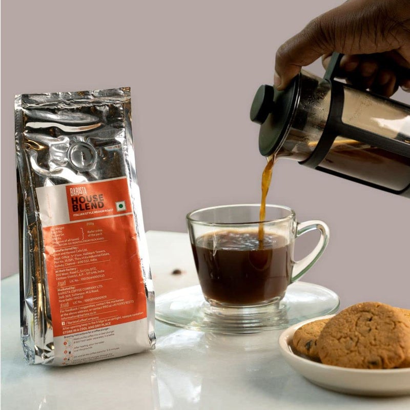 Barista Coffee, House Blend, Ground Coffee, Medium Roast I Coffee Powder, Rich & Smooth, 200g - Pack of 1 - Image 5