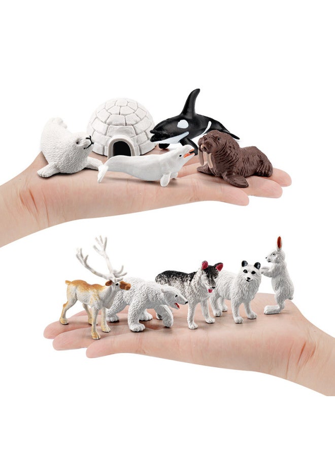 Generic - Hot Sale Simulation Small Size Solid Arctic Animal Polar Bear Arctic Fox Seal Walrus Whale Decoration Toy-Color:4 White Fox Model Suit 53g - Image 1