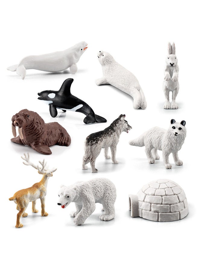 Generic - Hot Sale Simulation Small Size Solid Arctic Animal Polar Bear Arctic Fox Seal Walrus Whale Decoration Toy-Color:4 White Fox Model Suit 53g - Image 1