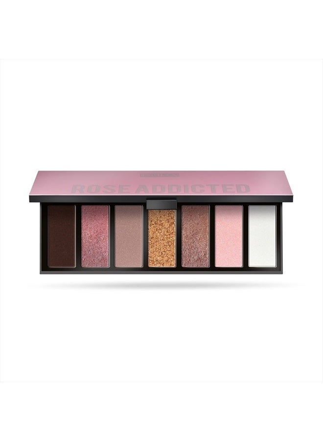 PUPA Milano Make Up Stories Eyeshadow Palette 004 Rose Addicted - 7-Shade Shadow Collection with Matte, Satin, and Metallic Color Options - High Pigment Formula - Soft, Blendable Texture - 0.469 oz - Image 1