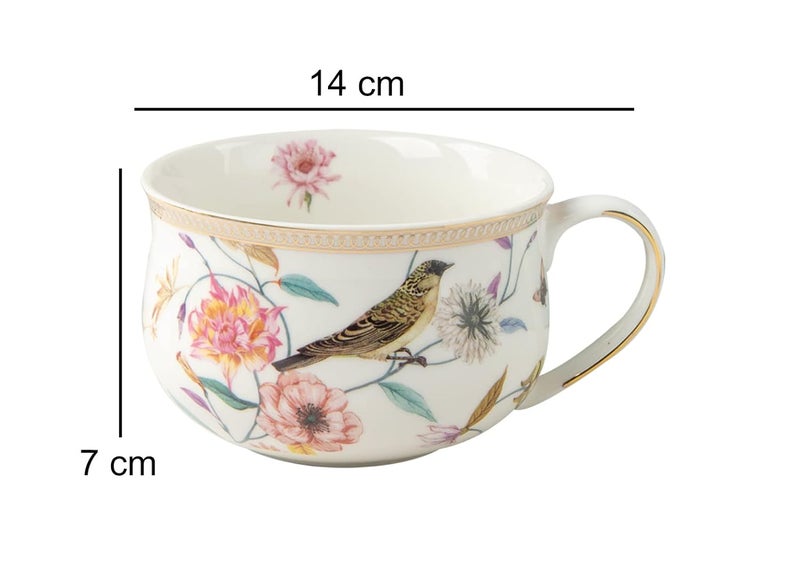 Lemon Tree Lemon TreFV2214Parente Ceramic Soup Mug Soup Mug for Maggie and Noodles Glossy Finish Mug White - Image 2