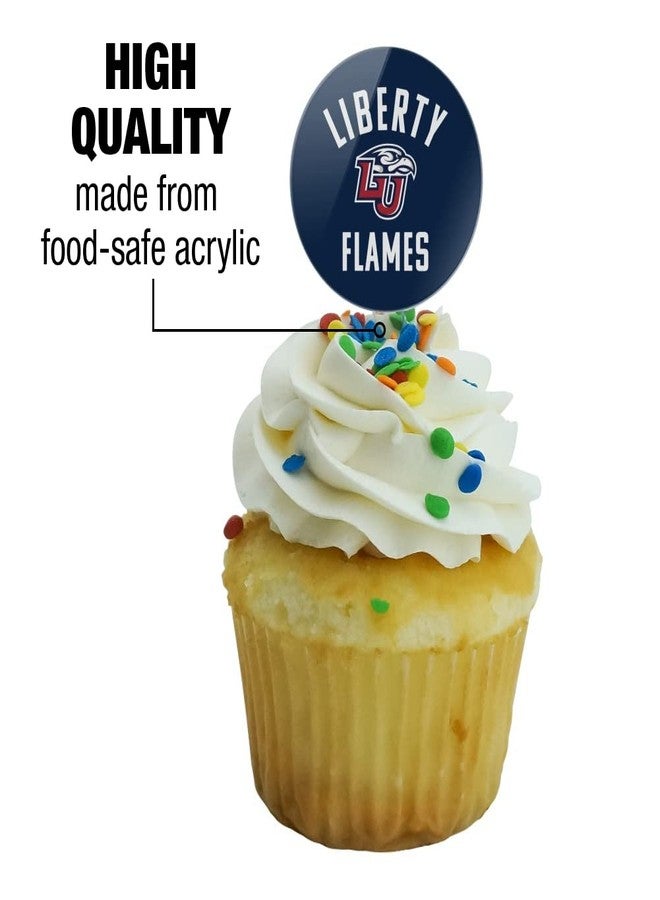 GRAPHICS & MORE Liberty University Flames Logo Cupcake Picks Toppers Decoration Set of 6 - Image 3