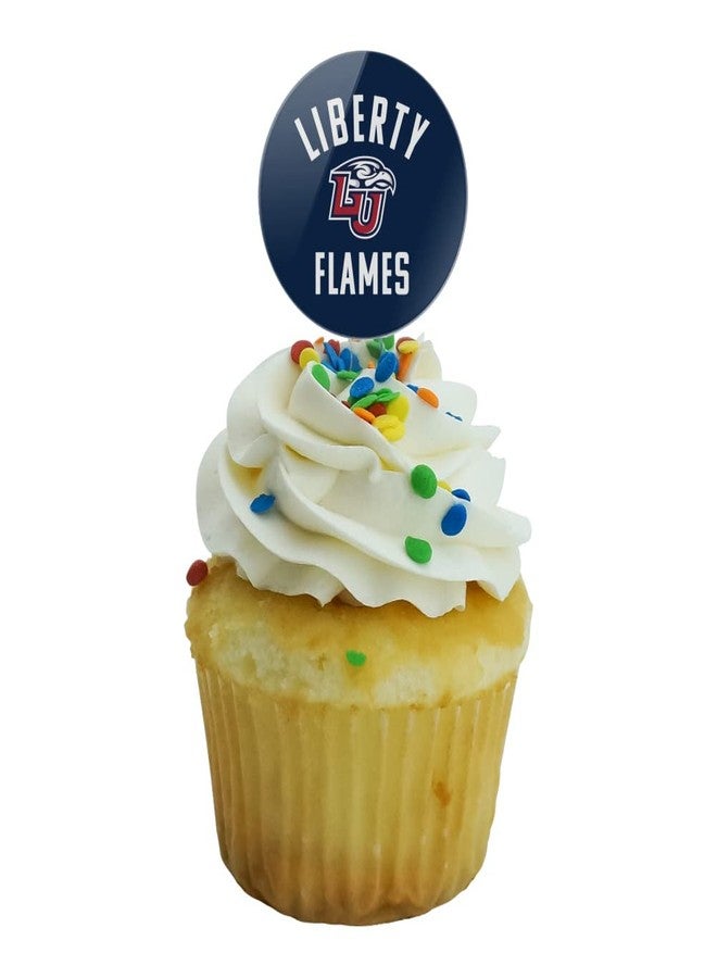 GRAPHICS & MORE Liberty University Flames Logo Cupcake Picks Toppers Decoration Set of 6 - Image 5