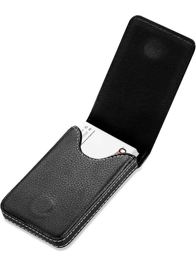 erorex Leather Business Card Holder For Men Or Women Large Pocket Business Card Case Credit Card Wallet Leather Name Card Holder With Magnetic Shut Hold 25 Business Cards Black  - Image 1