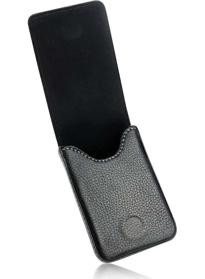 erorex Leather Business Card Holder For Men Or Women Large Pocket Business Card Case Credit Card Wallet Leather Name Card Holder With Magnetic Shut Hold 25 Business Cards Black  - Image 4