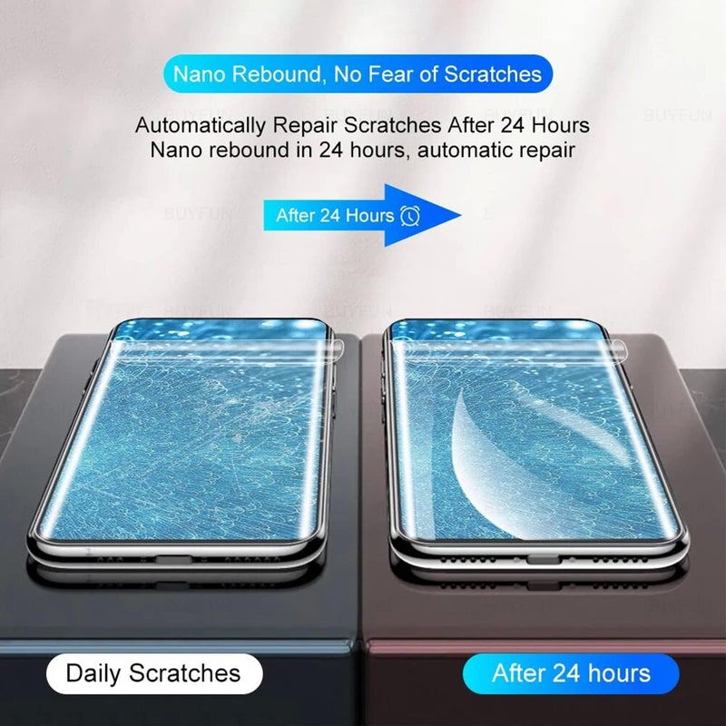 لاكيون (مجموعتان 3 في 1) واقي شاشة متوافق مع Samsung Galaxy Z Fold 5 [فيلم هيدروجيل] (فيلم الشاشة الداخلية + فيلم الشاشة الأمامية + فيلم الشاشة الخلفية) فيلم هيدروجيل (Fold 5) - Image 3