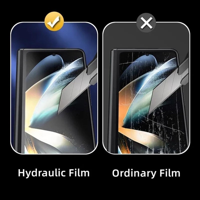 لاكيون (مجموعتان 3 في 1) واقي شاشة متوافق مع Samsung Galaxy Z Fold 5 [فيلم هيدروجيل] (فيلم الشاشة الداخلية + فيلم الشاشة الأمامية + فيلم الشاشة الخلفية) فيلم هيدروجيل (Fold 5) - Image 4