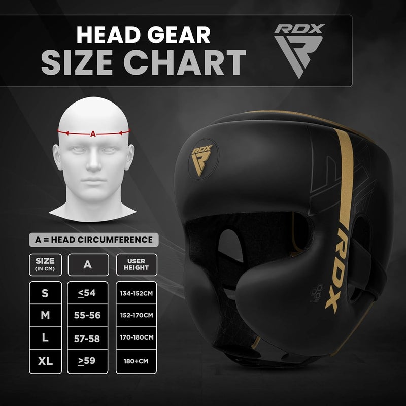 RDX Boxing Headgear for MMA Training - Adjustable Padded Kara for Kickboxing, Sparring, and Martial Arts -XL |Golden (HGR-F6MGL-XL) - Image 4