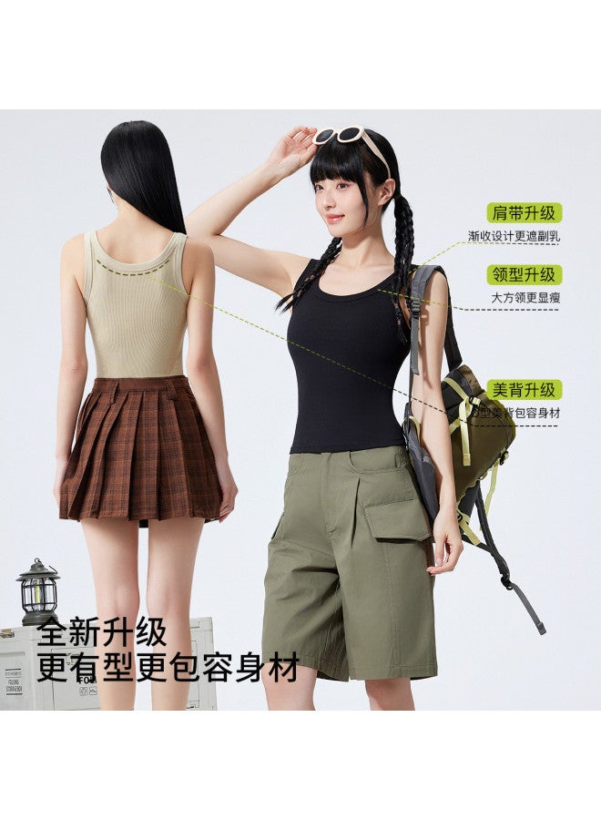 MIIOW 2025 New Women'S Solid Color Basic Versatile Tank Top, Sporty Breathable Fashionable Wearable Outside - Image 3