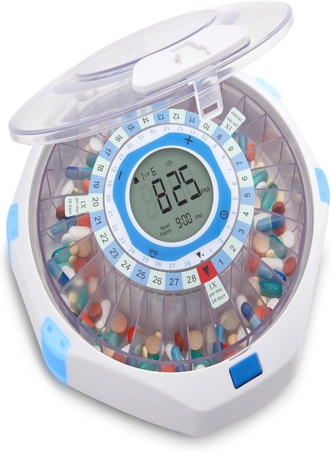 Live Fine LiveFine WiFi Automatic Pill Dispenser and Remote Medication Monitoring System with Locking Key, 28-Day Medication Organizer Up To 9 Doses Per, Adjustable Light/Sound Alarms For Prescriptions & Vitami - Image 1
