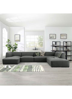 Eliza Fabric Sectional Sofa in Charcoal Color Sectional Sofa Set