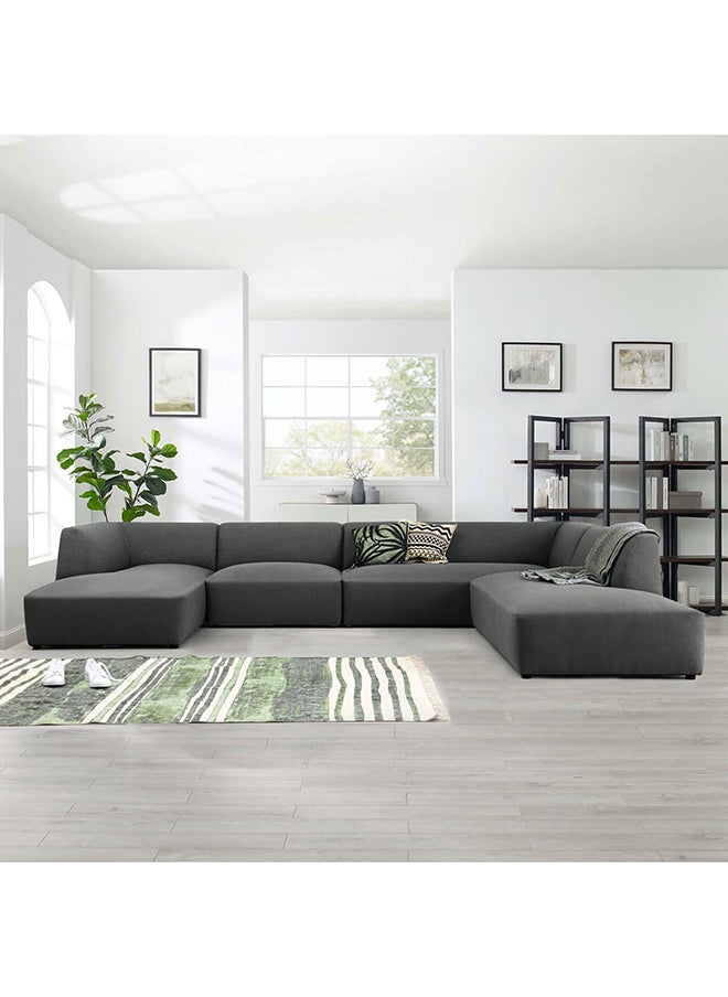A to Z Furniture - Eliza Fabric Sectional Sofa in Charcoal Color Sectional Sofa Set - Image 1