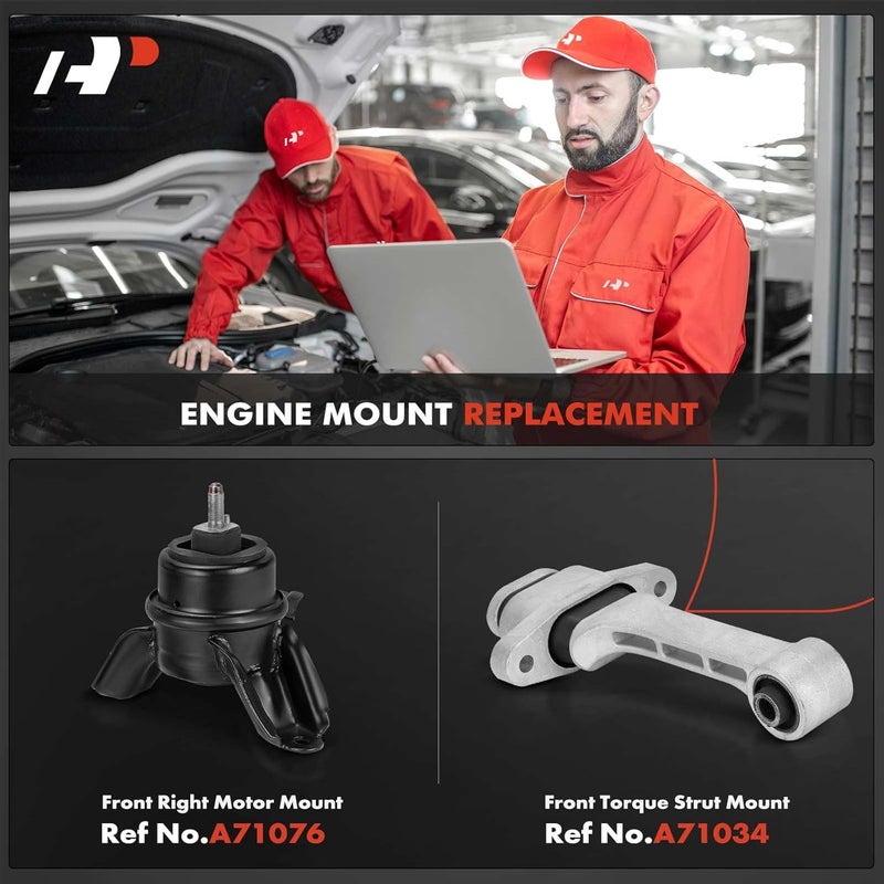 A-Premium Engine Motor Mount and Torque Strut Mount Kit for Hyundai Sonata 2014 2.0L - 2-PC Set - Image 2
