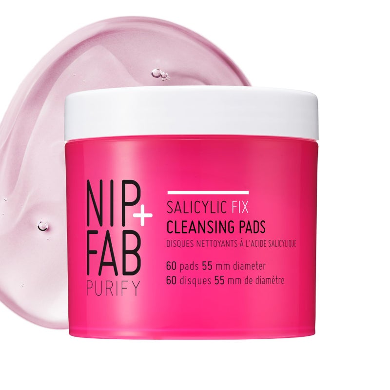 NIP+FAB Nip + Fab Salicyclic Fix Night Pads for Face with Hyaluronic Acid, Exfoliating Facial Pad BHA Exfoliant for Skin Hydration Acne Breakouts and Blemishes, 60 Pads, 2.7 Ounce - Image 1