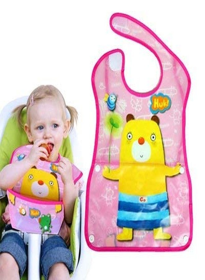 TREXEE (Pack of 3) EVA-Waterproof Cute Printed Baby Apron Cum Bib for Feeding Infants and Toddlers (Pink) - Image 2