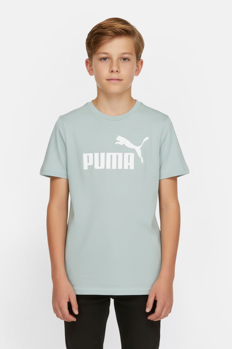 PUMA Kids Boy Sportswear Fit Short Sleeve Outdoor T-Shirt, Sage Green - Image 1