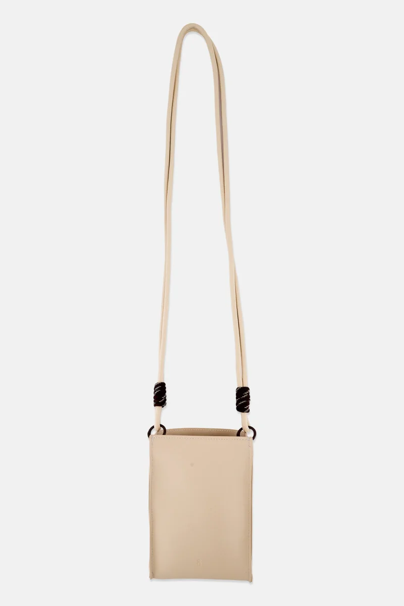 Muy Mucho Women Brand Logo Cross Body Bag 20 H x 13 L x 5 W cm, Beige