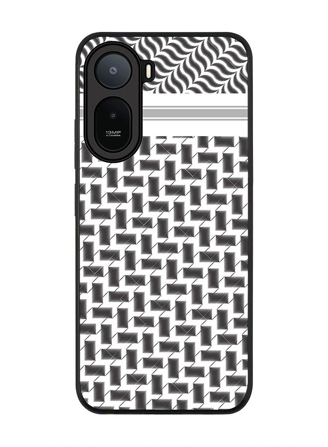 Stylizedd Rugged Case for Xiaomi Redmi A7 Pro 4G / Poco C81 / Poco C81 Pro / Poco C85x 5G- Slim Fit Hybrid Rubber Cover Shemag (Black)