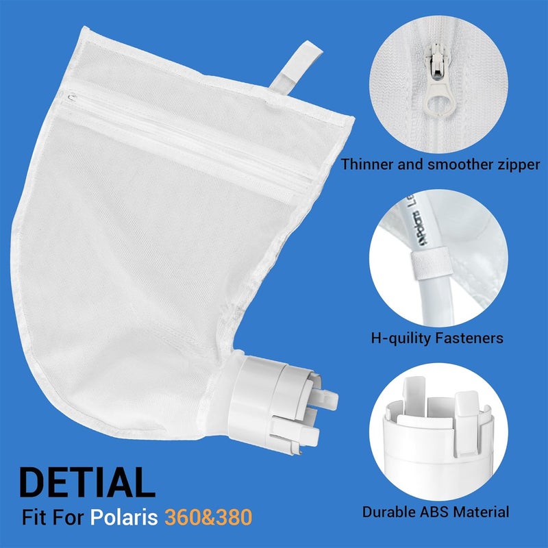 PGFUN 2 Pack 360 380 for Polaris Bags All Purpose Filter Bag for Polaris Replacement Parts for Pool Cleaner - Image 4