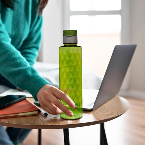 FLAIR 1000ml PET Water Bottles – Set of 6, Leak-Proof & Reusable Plastic Bottles for Fridge, Home, Office (Blue/Green, Set of 6, Forever) - Image 4