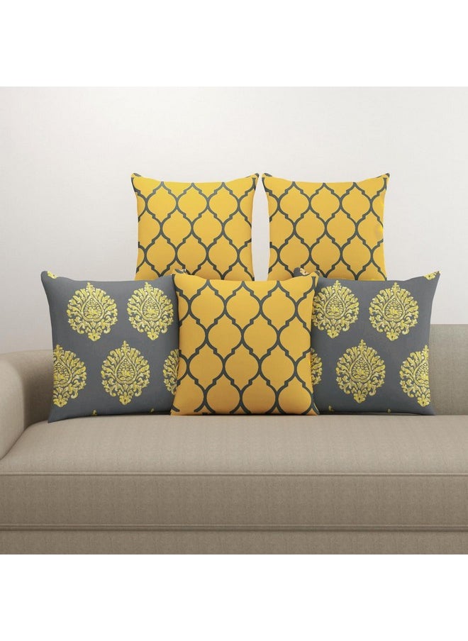 Trance Home Linen Cotton Cushion Covers Only For Sofa & Diwan, Throw Pillow (16X16 In, 40Cmx40Cm, Dori & Damask Mustard Yellow)Set of 5 - pzsku/Z6F102E985FAA552317E0Z/45/_/1737721206/5fb296e8-af79-45e8-83a7-0e5e37852bcd