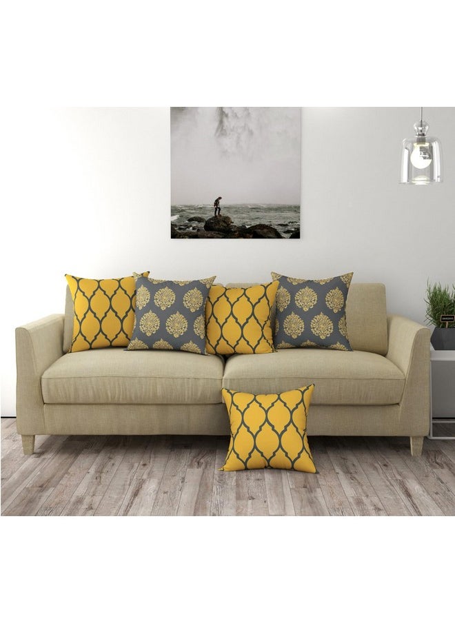 Trance Home Linen Cotton Cushion Covers Only For Sofa & Diwan, Throw Pillow (16X16 In, 40Cmx40Cm, Dori & Damask Mustard Yellow)Set of 5 - pzsku/Z6F102E985FAA552317E0Z/45/_/1737721271/456059ee-8a41-4e8c-a6d3-077e0b31330f