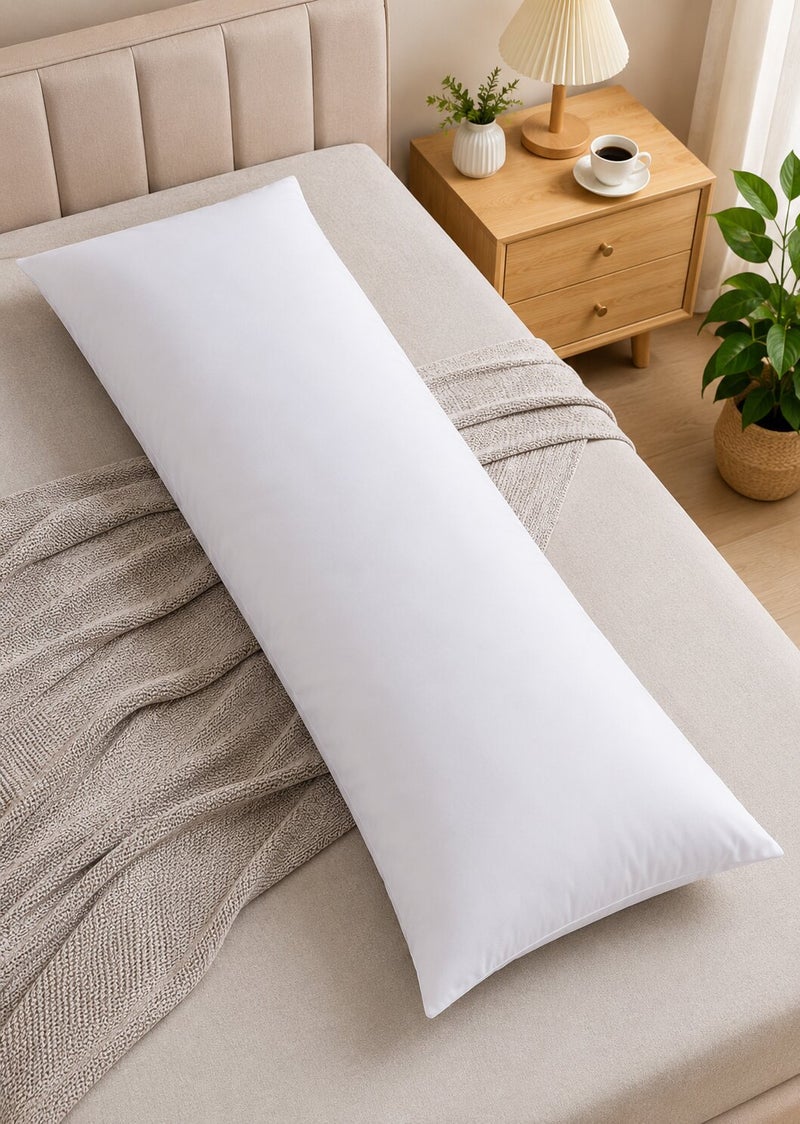 Aristocrat Body Pillow 40x140 cm – Soft Full Body Support Pillow, Extra Filled Long Pillow for Sleeping, Pregnancy & Side Sleepers, Breathable Microfiber Fabric, White - Image 1