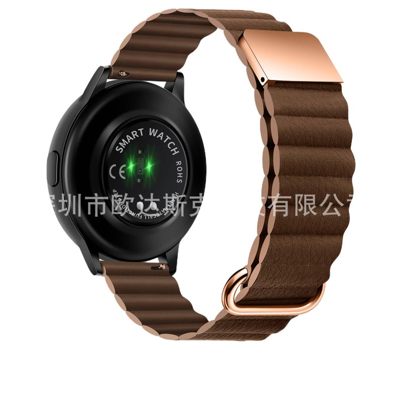 GLX Brown Nylon Loop Strap Smartwatch Band Compatible with Samsung Galaxy Watch with Adjustable Fit Replacement Strap for Daily Wear - Image 1