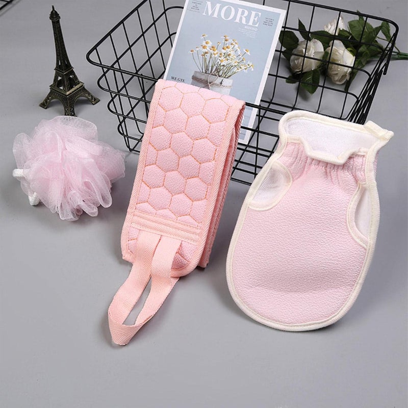 windforgecraft Back Scrubber, Bath Scrubber with Long Handle and Shower Glove Bath Ball Set, Easy Carrying Safe Cleaning Body Scrubbing Set for Arms, Legs, Chest, - Image 5