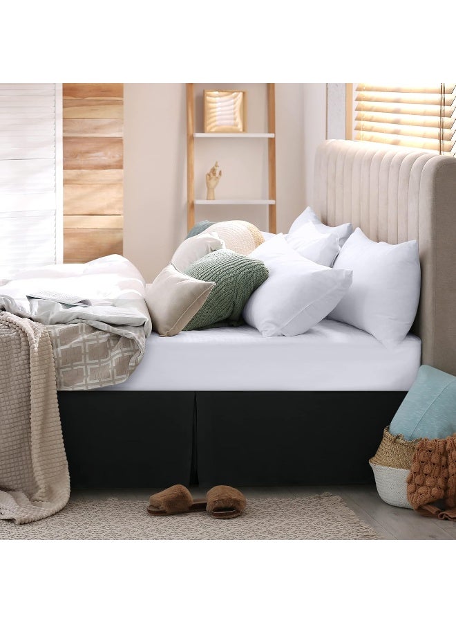 Utopia Bedding Twin Bed Skirt - Soft Quadruple Pleated Ruffle - Easy Fit With 15 Inch Tailored Drop - Hotel Quality, Shrinkage And Fade Resistant (Twin, Black) - Image 3