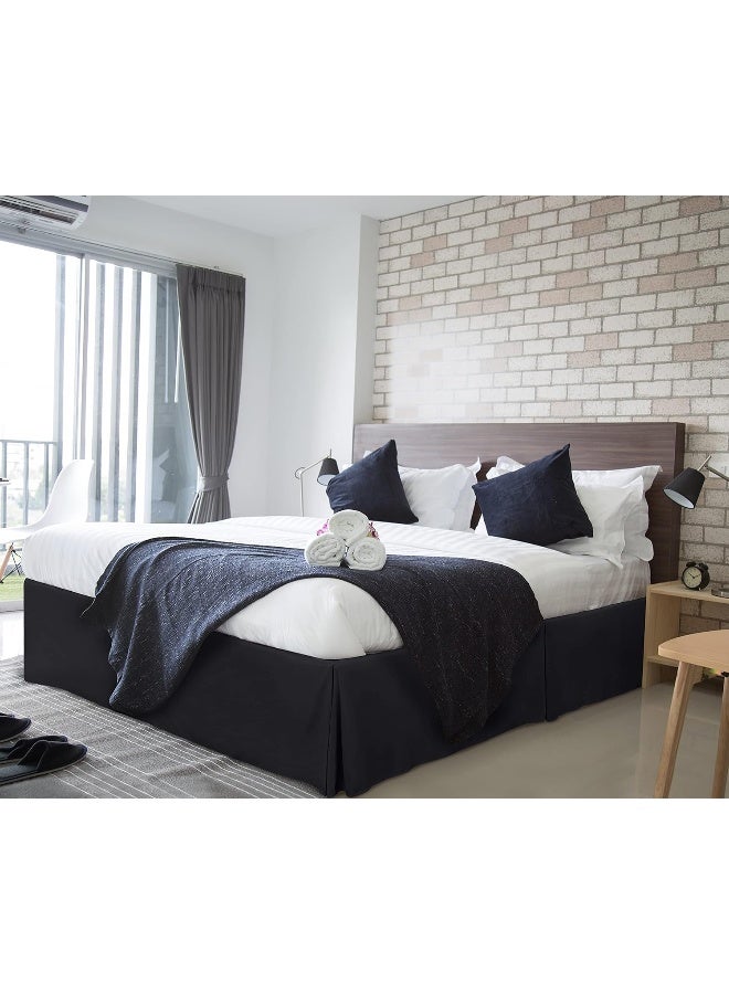 Utopia Bedding Twin Bed Skirt - Soft Quadruple Pleated Ruffle - Easy Fit With 15 Inch Tailored Drop - Hotel Quality, Shrinkage And Fade Resistant (Twin, Black) - Image 1