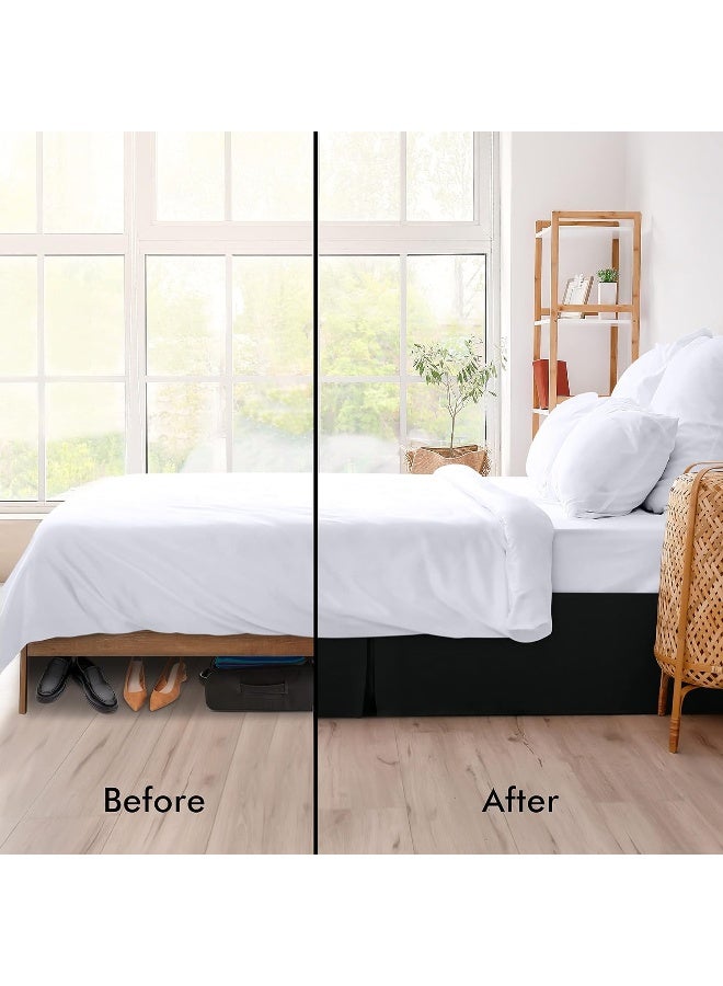 Utopia Bedding Twin Bed Skirt - Soft Quadruple Pleated Ruffle - Easy Fit With 15 Inch Tailored Drop - Hotel Quality, Shrinkage And Fade Resistant (Twin, Black) - Image 4