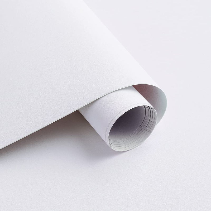 Micpolo 157x197 White Wallpaper Matte White Contact Paper Waterproof Peel and Stick Self Adhesive Wallpaper Removable Vinyl Decorative for Desk Wallcovering Furniture Countertop Cabinet