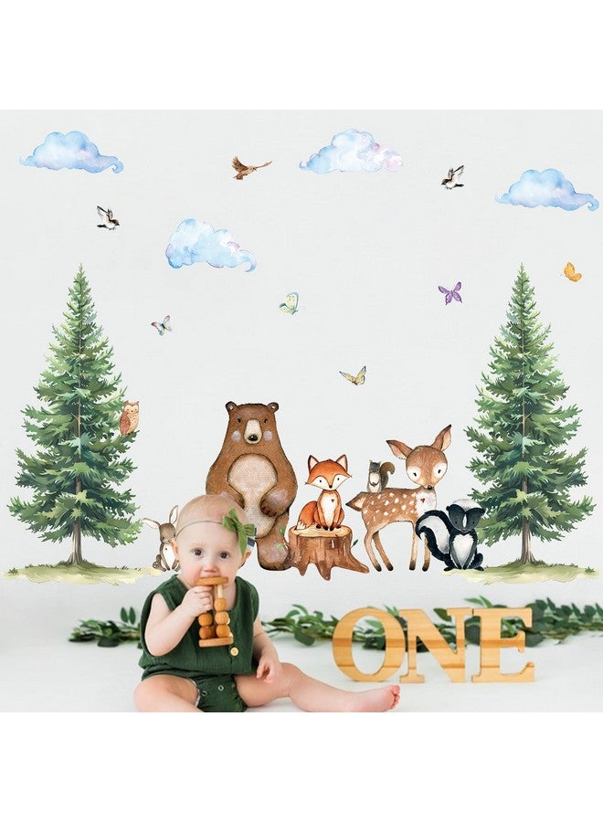 Uflashmi Woodland Nursery Wall Decor Decal, Woodland Forest Animal Wall Stickers for Baby Nursery Bedroom Kids Room Decor - Image 4