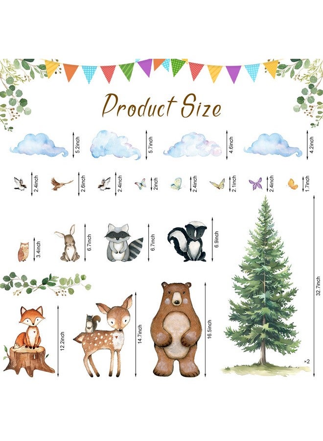Uflashmi Woodland Nursery Wall Decor Decal, Woodland Forest Animal Wall Stickers for Baby Nursery Bedroom Kids Room Decor - Image 3