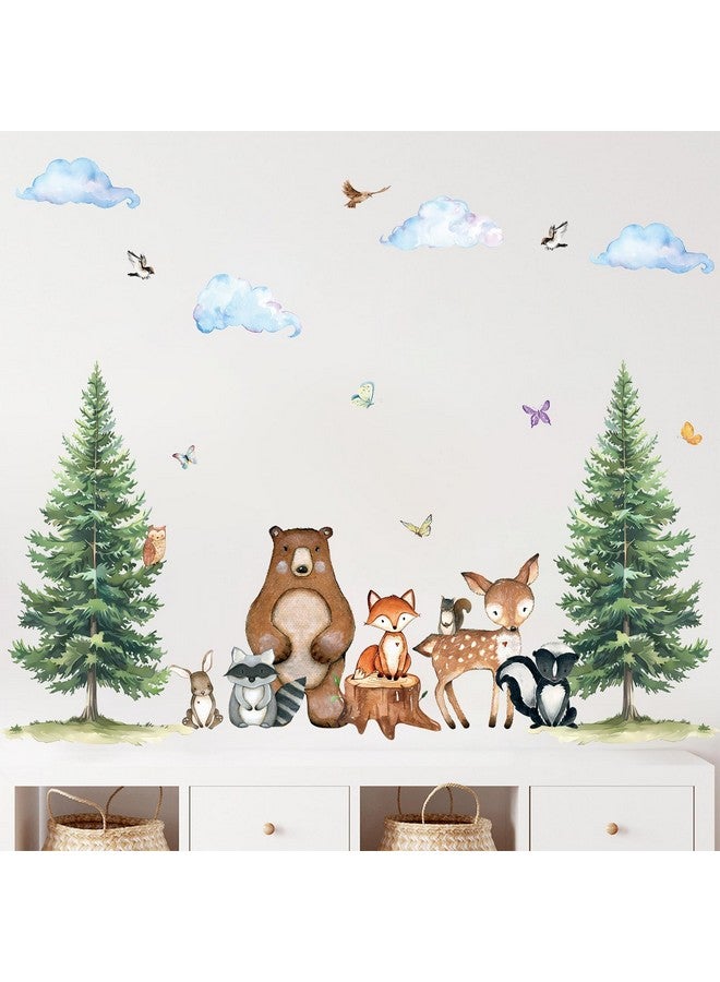 Uflashmi Woodland Nursery Wall Decor Decal, Woodland Forest Animal Wall Stickers for Baby Nursery Bedroom Kids Room Decor - Image 5