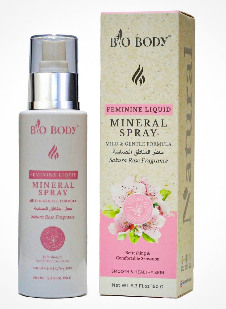 bio-body Feminine Liquid Mineral Spray Sakura Rose 150ml - Image 1