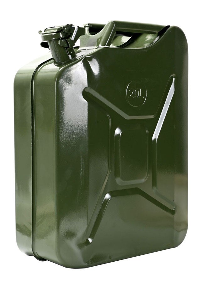 لوازم جالون أخضر حديد 20 لتر - عبوة وقود معدنية متينة مزودة بحلقة مطاطية مانعة للتسرب، مثالية لتعبئة البنزين أو الديزل أو الماء، ومناسبة للاستخدام في السيارات والورش وحالات الطوارئ - Image 1