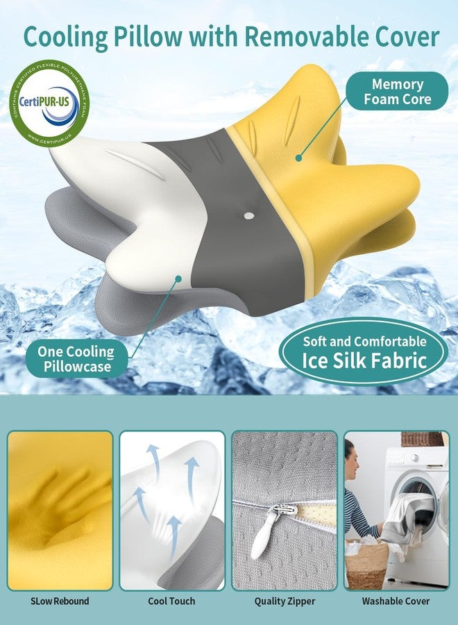 Tujami Cervical Neck Pillow for Pain Relief - Ergonomic Pillow Memory Foam Pillows for Sleeping, Cooling Orthopedic Neck Support Pillow, Contour Cervical Pillow Bed Pillow for Back Stomach Sleepers - Image 3