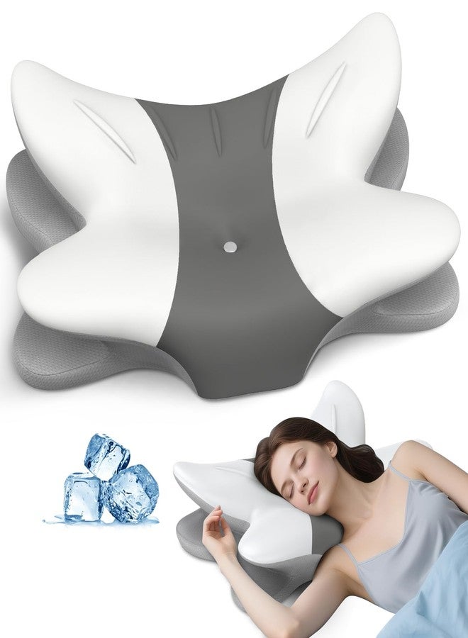 Tujami Cervical Neck Pillow for Pain Relief - Ergonomic Pillow Memory Foam Pillows for Sleeping, Cooling Orthopedic Neck Support Pillow, Contour Cervical Pillow Bed Pillow for Back Stomach Sleepers - Image 1