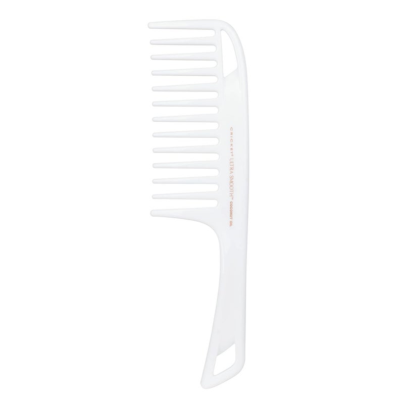 Cricket Ultra Smooth Coconut Detangler Comb – Infused with Coconut Oil & Keratin for Frizz-Free Shine, Ideal for Wet & Dry Hair, Extended Handle for Thick, Long, Curly Hair