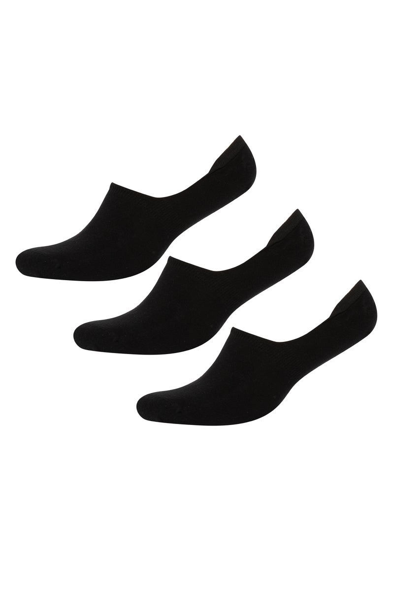 DeFacto Black Man Basic 3 Pack Ballet Socks Casual - Image 1