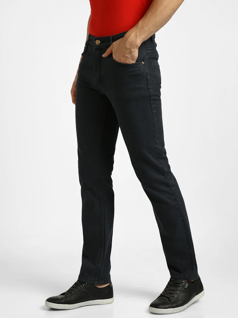 Urbano Fashion  Urbano Fashion Men's Dark Grey Regular Fit Washed Jeans Stretchable  | Best Price UAE