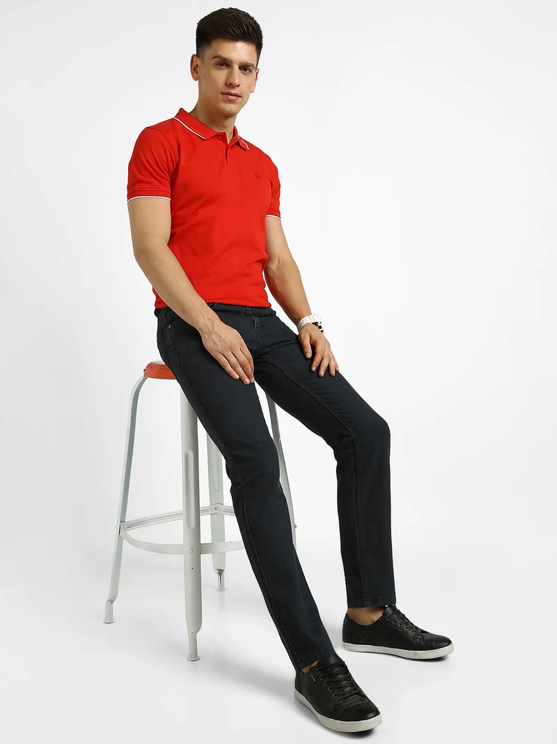 Urbano Fashion  Urbano Fashion Men's Dark Grey Regular Fit Washed Jeans Stretchable  | Best Price UAE