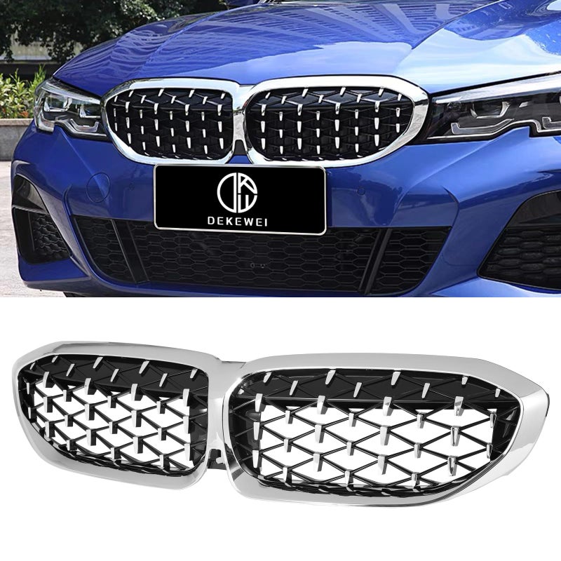 DEKEWEI G20 GrillChrome Kidney Grille Compatible with BMW 3 Series G20 20192022 316i 318i 320i 328i 330i 335i 340i Chrome Diamond